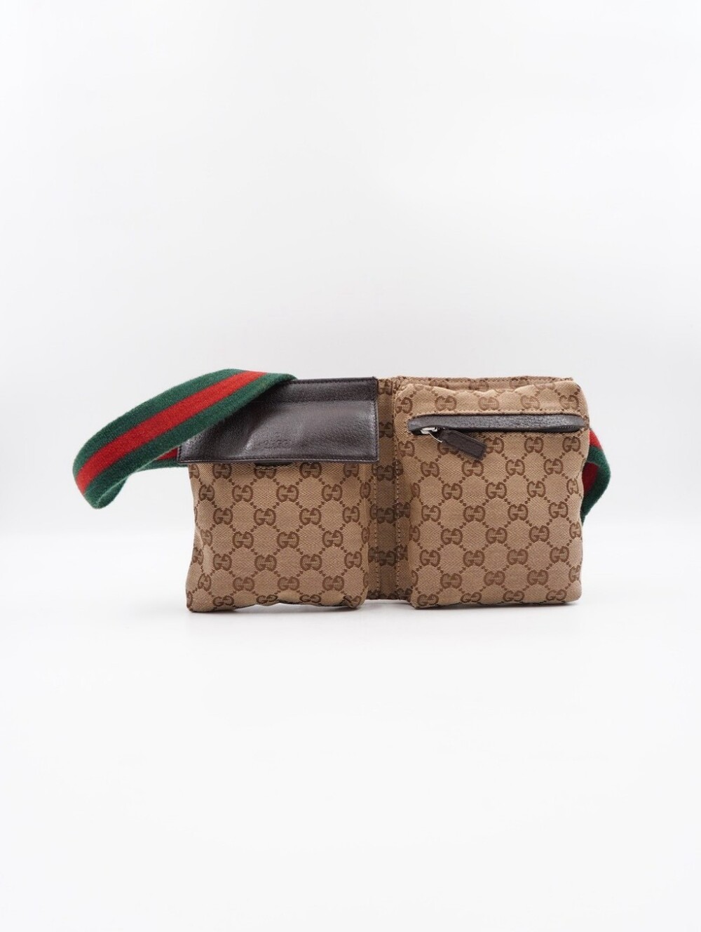 CP17 💕 GUCCI GG Monogram Double Pocket Belt Bag